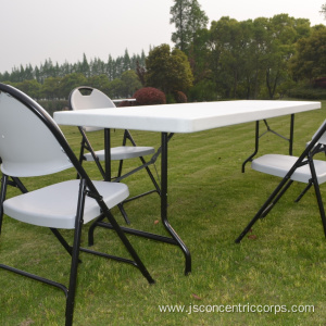 8-foot white plastic folding table